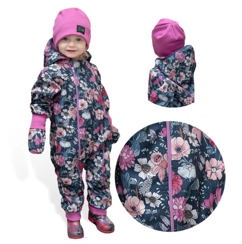 Rostoucí softshellová kombinéza Esito s fleecem Garden bloom