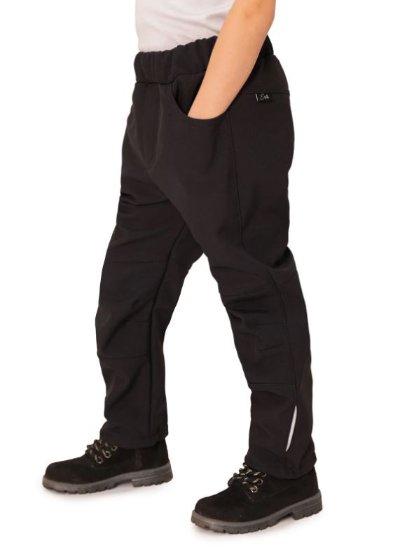 Dětské softshellové kalhoty Esito s fleecem DUO černé
