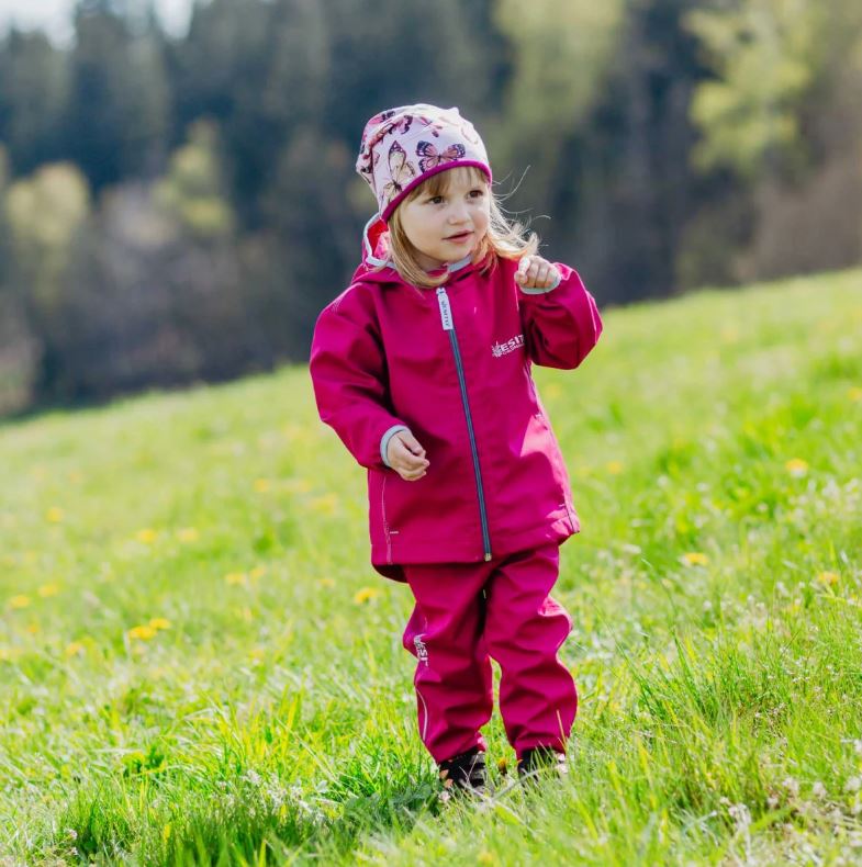 Dívčí softshellové kalhoty Esito Mono BEZ VYTEPLENÍ malinové (fuchsie)