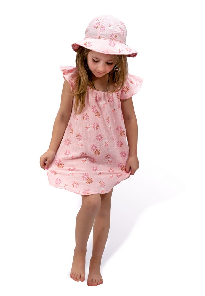 Mušelínové dívčí šaty Esito růžové