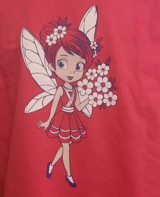 Dívčí pyžamo Betty Mode tmavě růžové víla s květinami