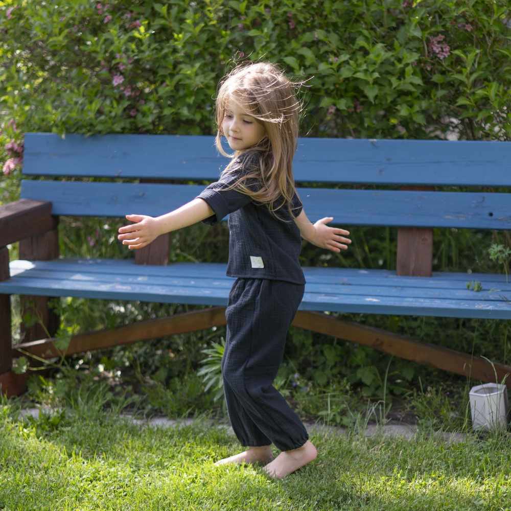 Dětská mušelínová košile Esito Luca černá