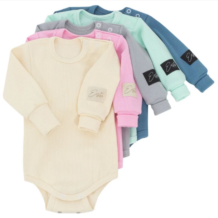 Dětské rostoucí body Esito žebrované smetanové