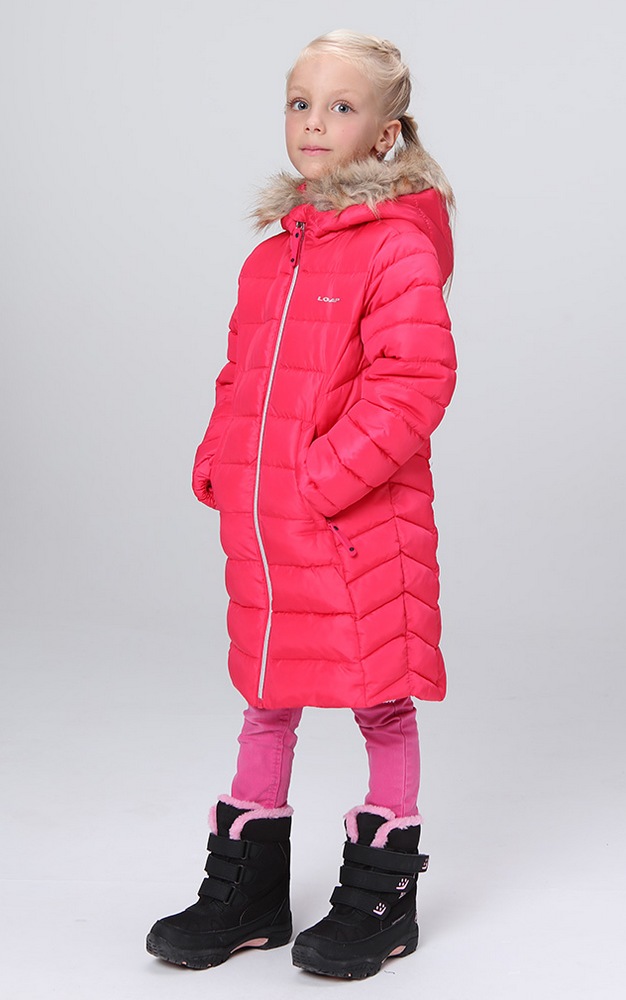 Dívčí zimní kabát Loap Indala tmavě modrý