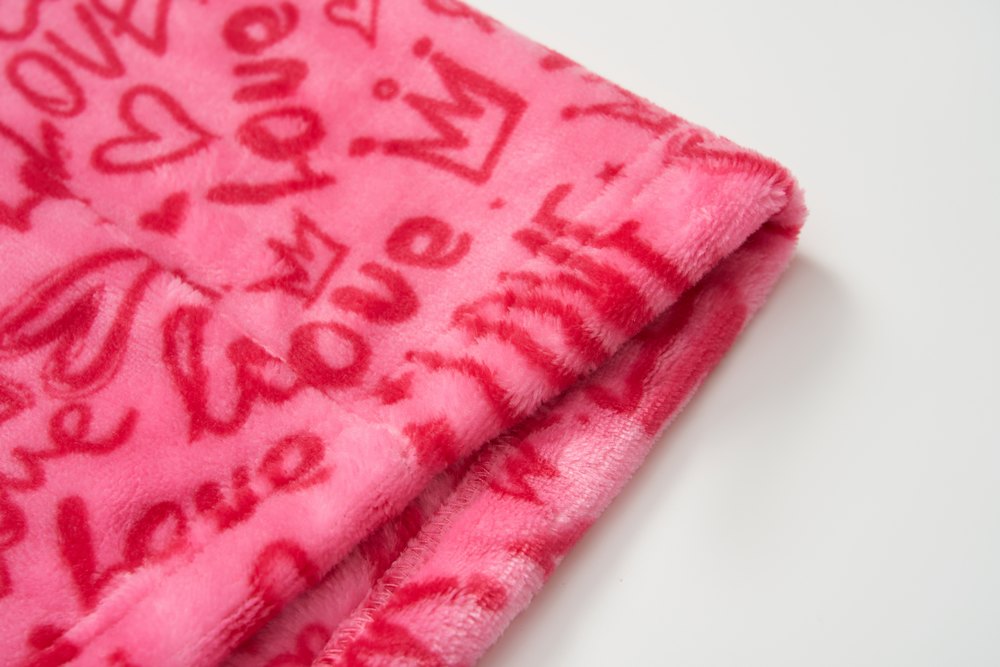 Dívčí župan Wolf & Wolfie Z2593 růžový nápisy LOVE