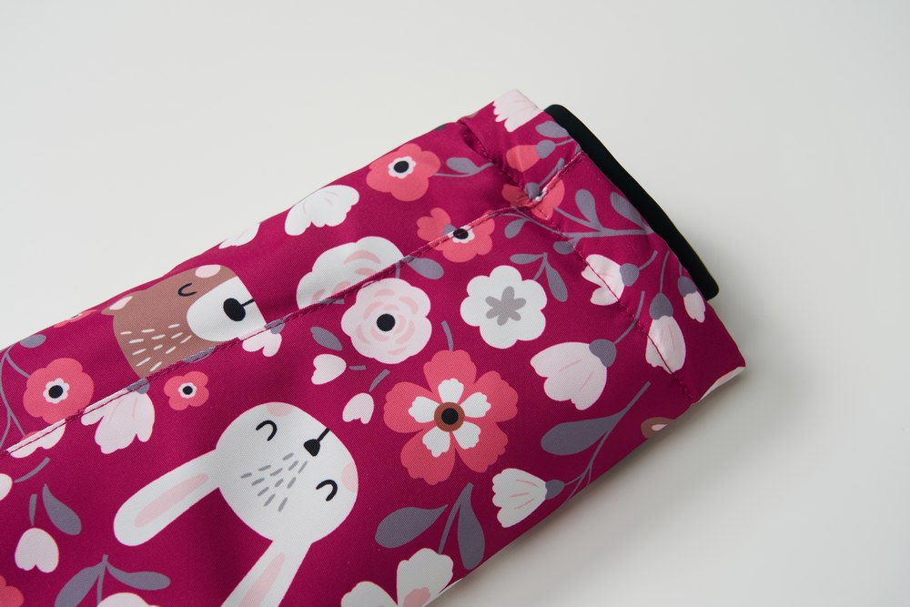 Dívčí zimní bunda Wolf & Wolfie B2567 tmavě růžová - lesní zvířatka