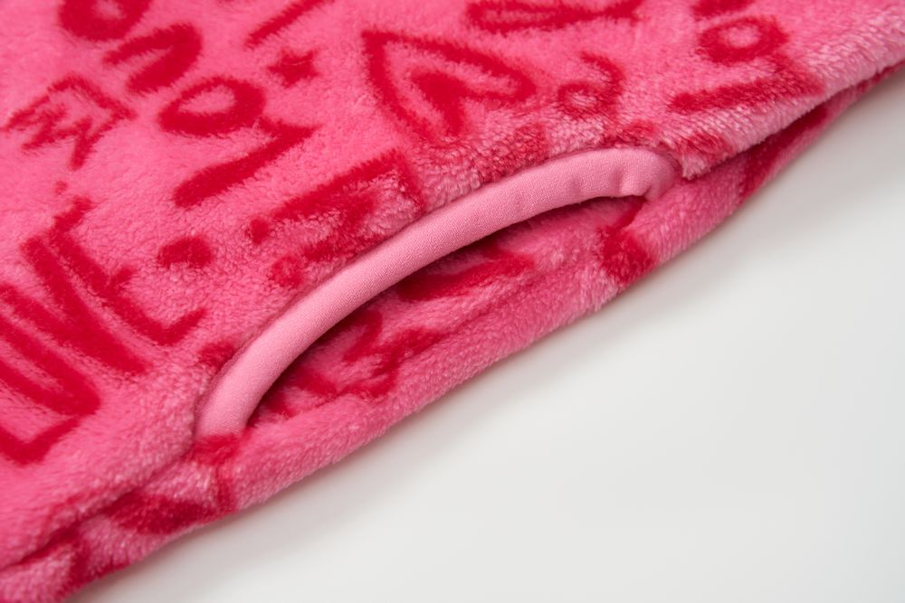 Dívčí mikina Wolf & Wolfie B2549 tmavě růžová nápisy LOVE