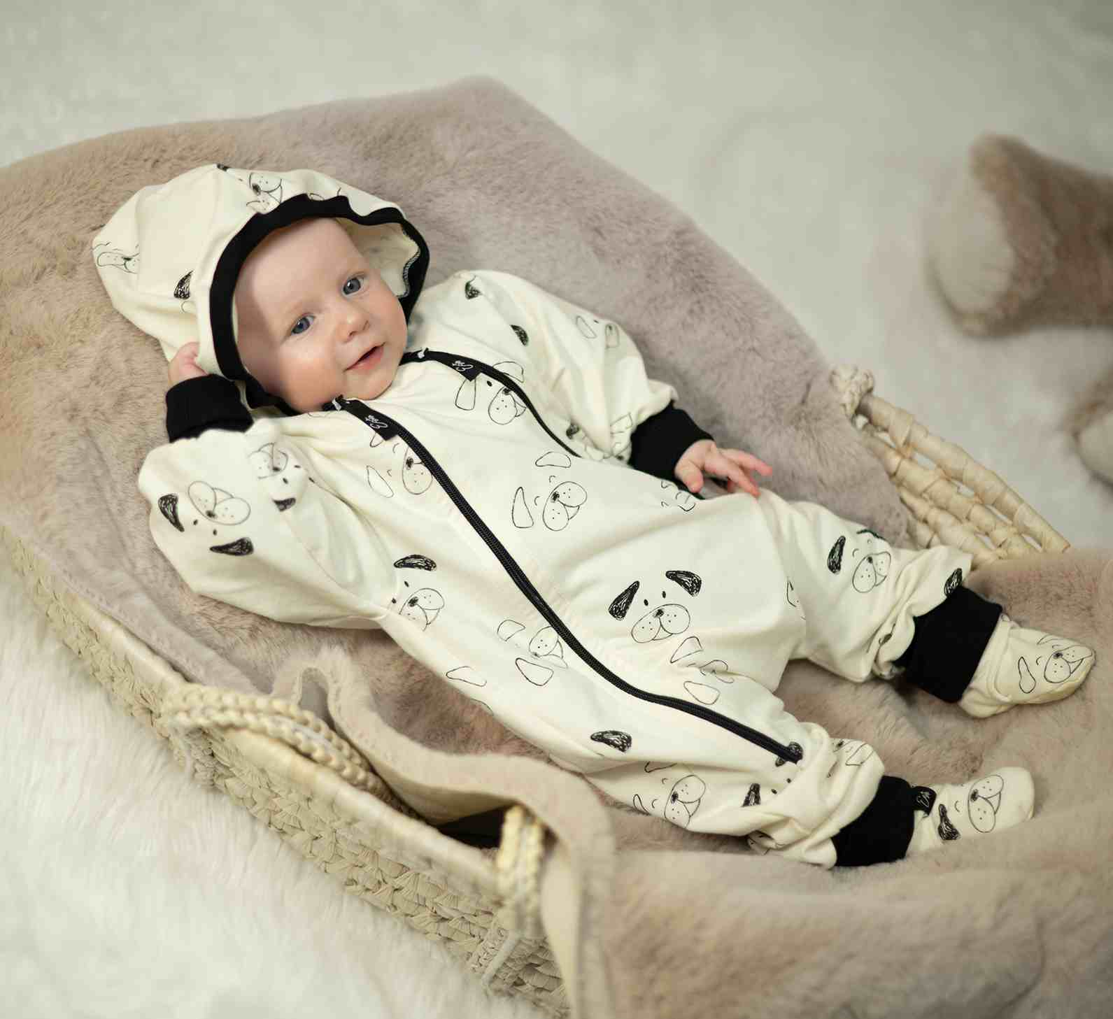 Rostoucí dětský teplákový overal TLAPKA smetanový