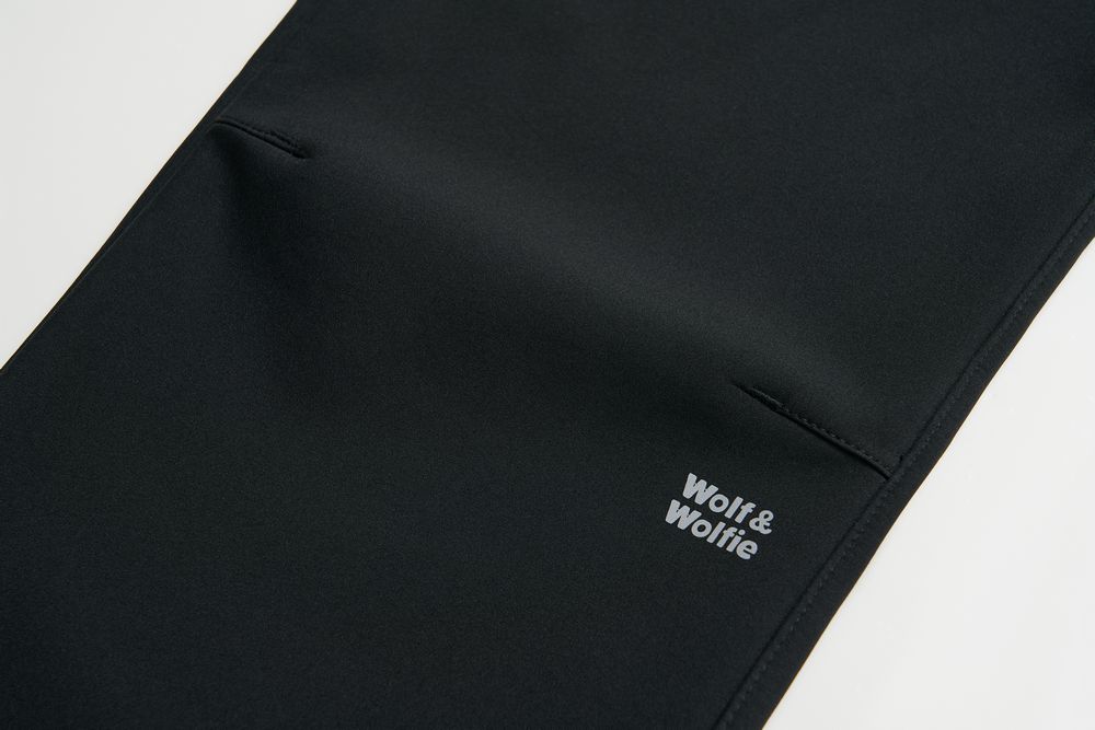 Dívčí softshellové kalhoty Wolf & Wolfie s fleecem B2693 černé + sv. fialové zipy