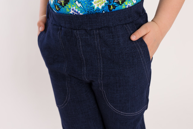 Chlapecké kalhoty - imitace rifloviny vel. 92-152 modré denim