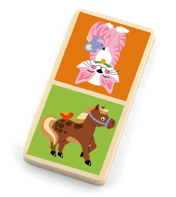 Dřevěné domino - divoká zvířata