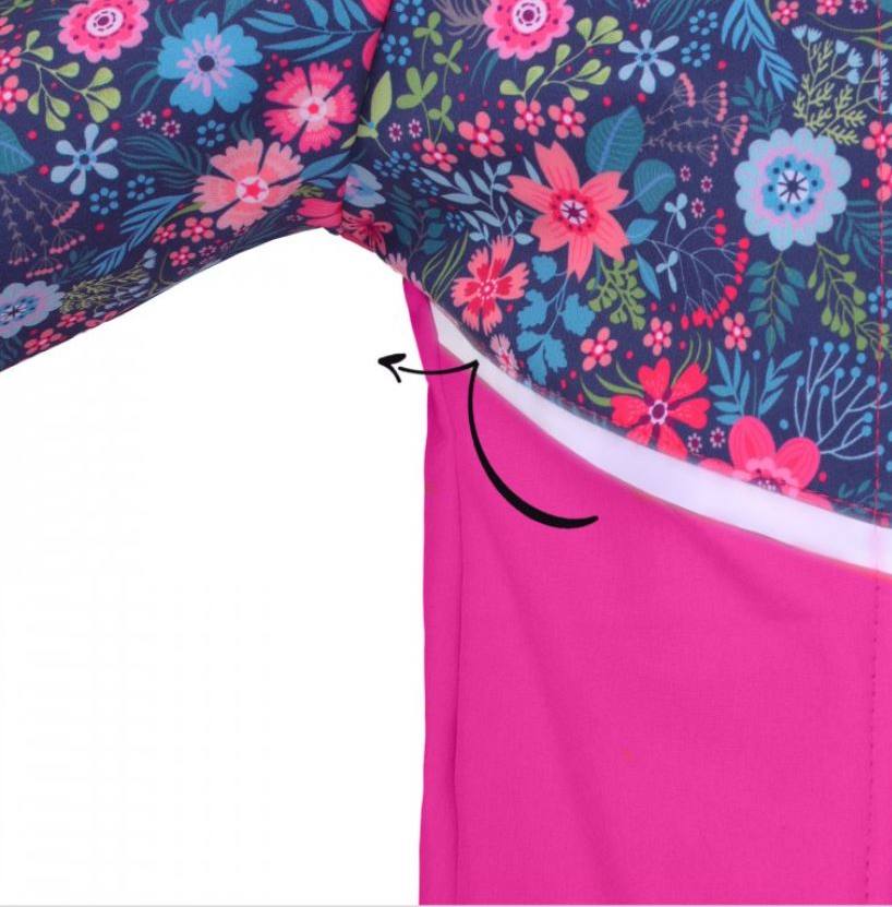 Dívčí softshellová kombinéza Unuo růžová s kytičkami