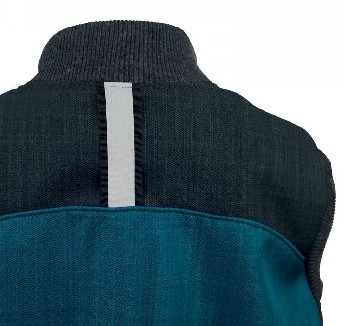 Chlapecká softshellová vesta bez fleecu s bambusovým úpletem šedá + petrolej