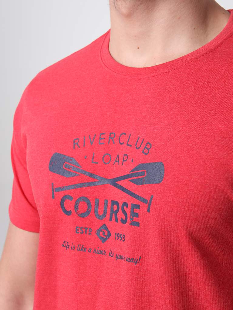 Pánské tričko Loap Berden červené žíhané