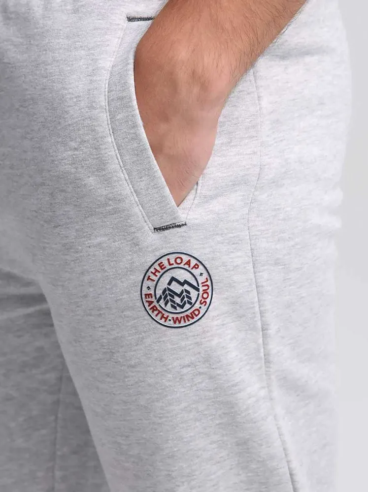 Pánské tepláky Loap Ednik šedé (nohavice dole rovná)