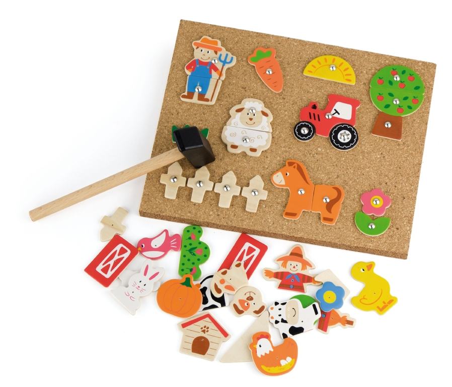 Dřevěná zatloukačka - farma 