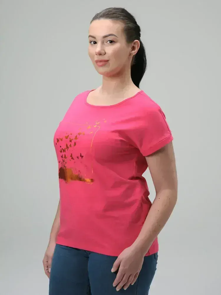 Dámské tričko Loap Bazala tmavě růžové