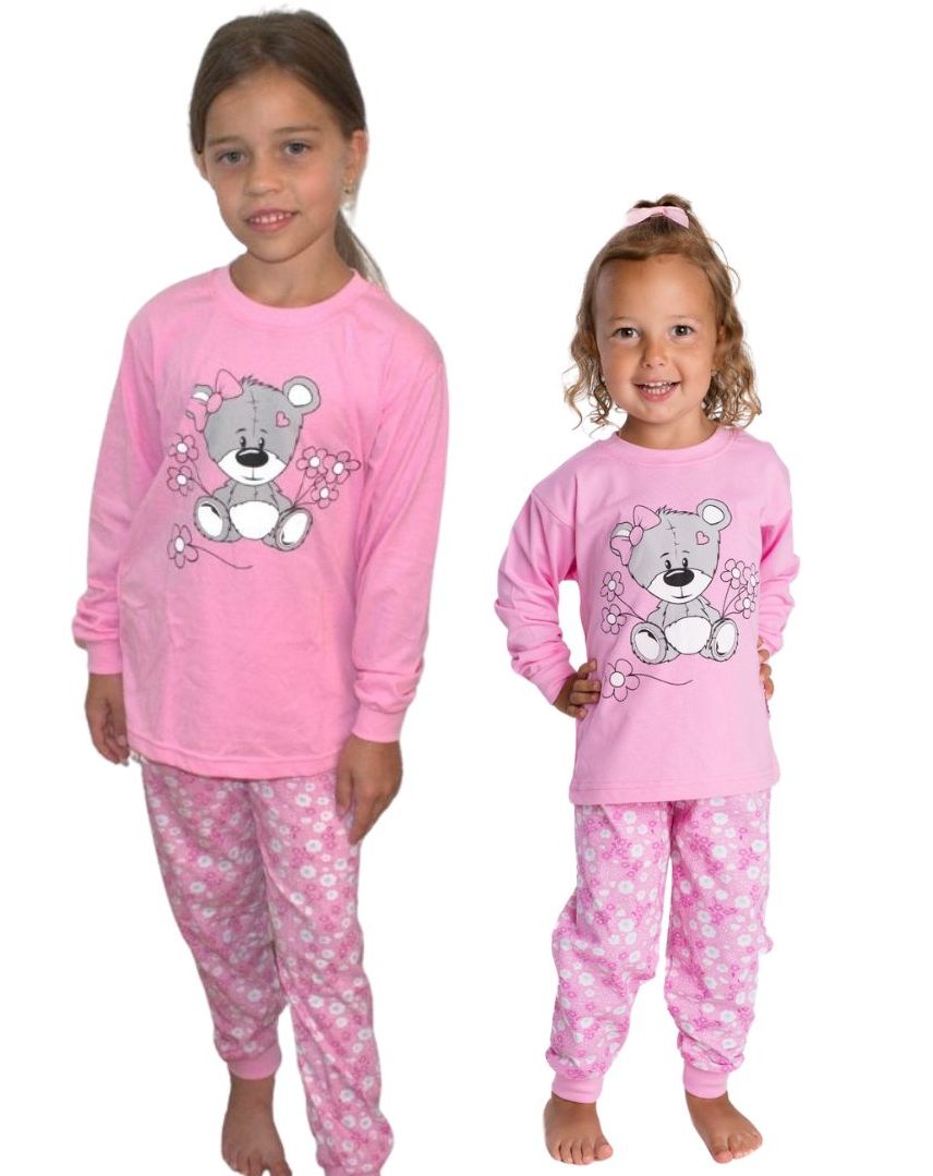 Dívčí pyžamo Betty Mode růžové s medvídkem