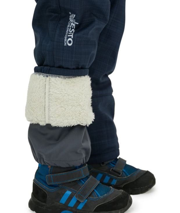 Dívčí zimní softshellové oteplovačky Esito s umělým kožíškem vínové