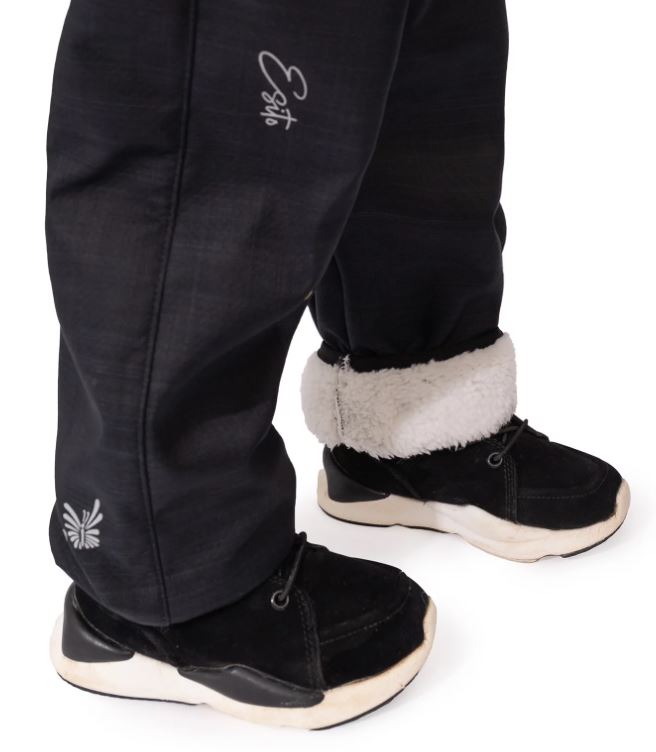 Dívčí zimní softshellové kalhoty Esito s umělým kožíškem růžové