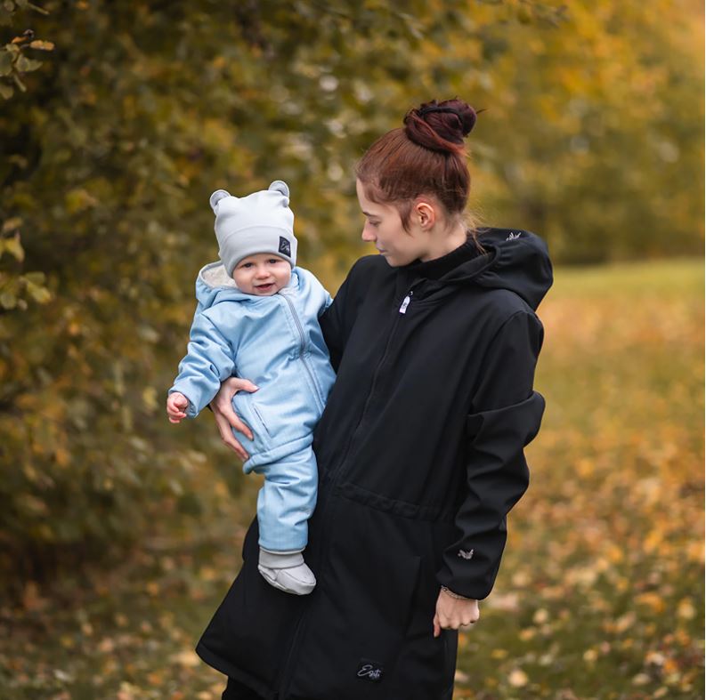 Dětská zimní softshellová bunda Esito s kožíškem světle modrá
