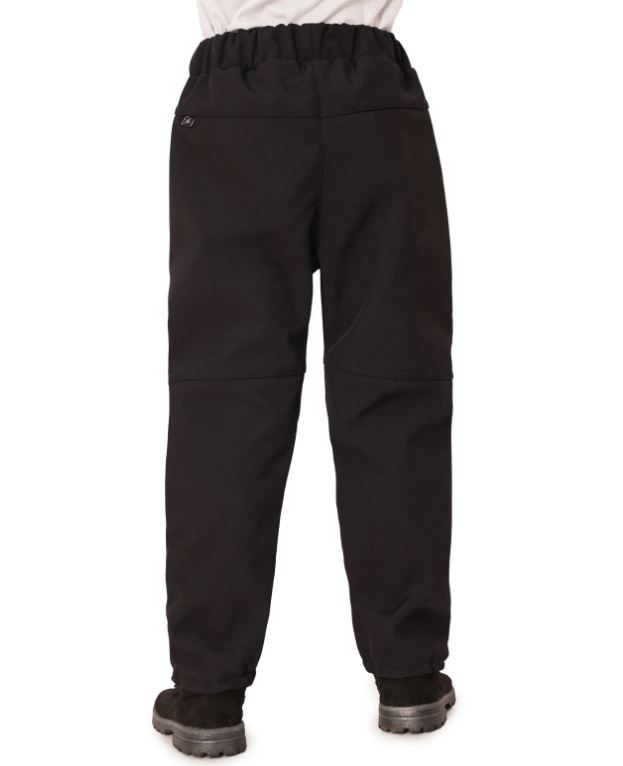 Dětské softshellové kalhoty Esito s fleecem DUO černé