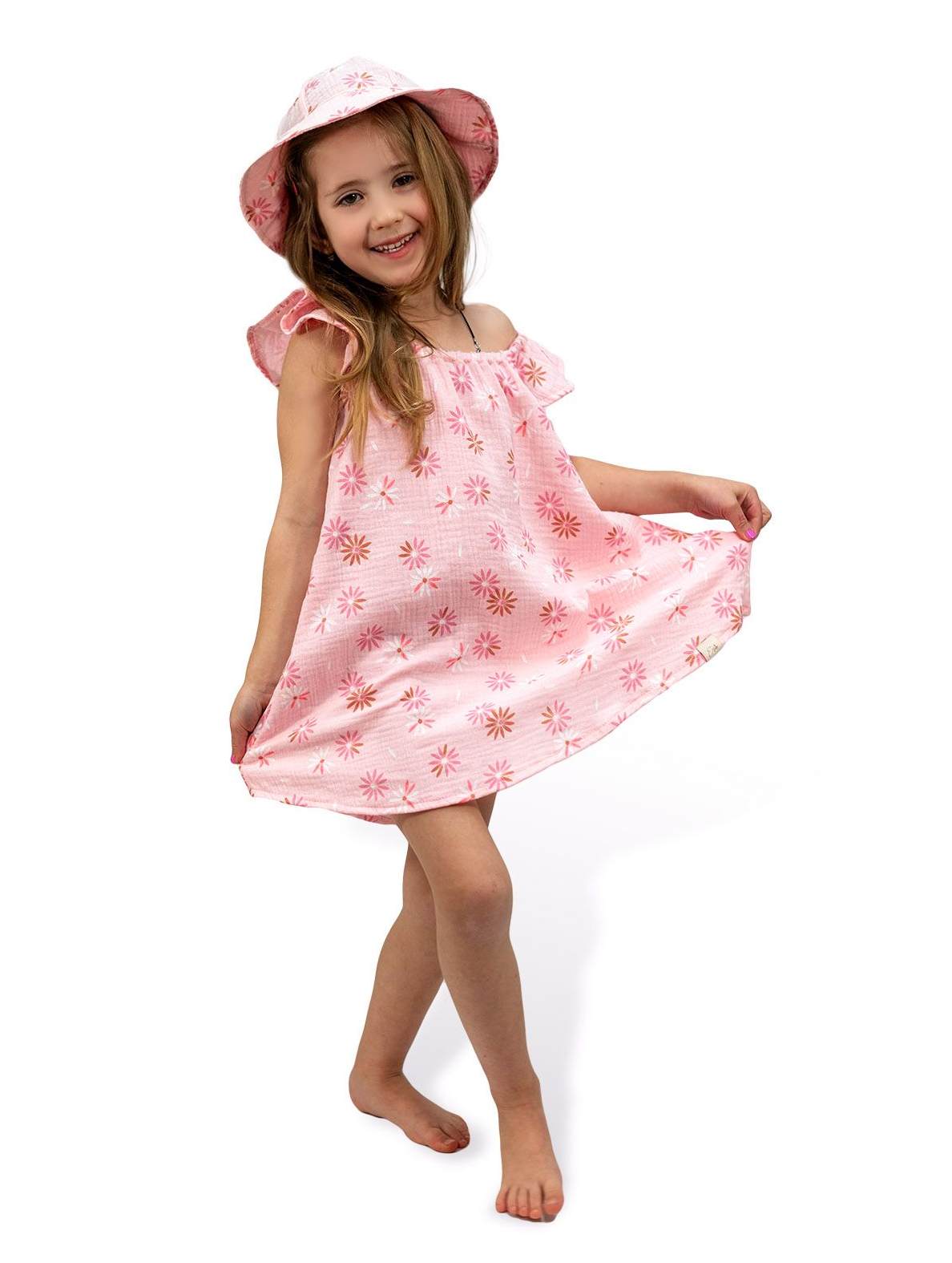 Mušelínové dívčí šaty Esito růžové