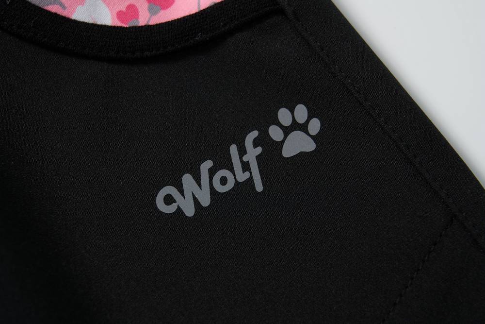 Dívčí softshellové kalhoty Wolf B2585 (JARNÍ BEZ FLEECU) černé s růžovou - ježek