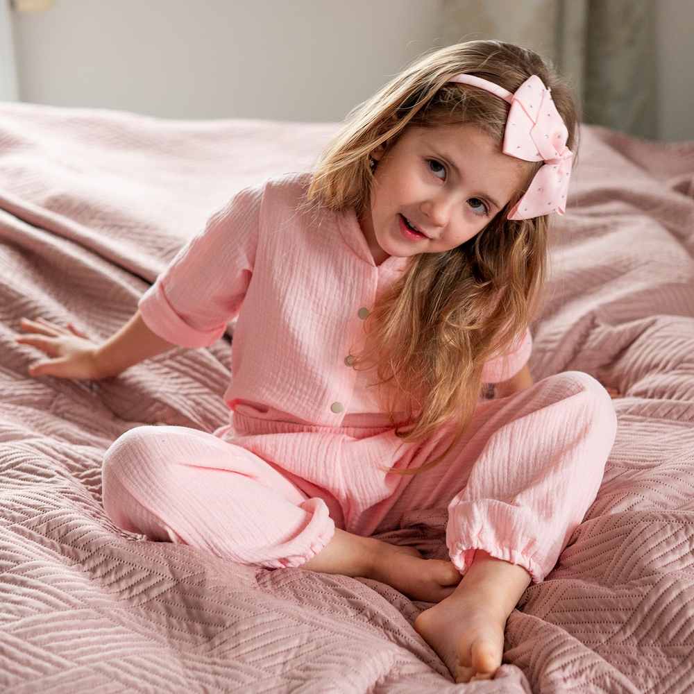 Dívčí mušelínové kalhoty Esito Luca růžové