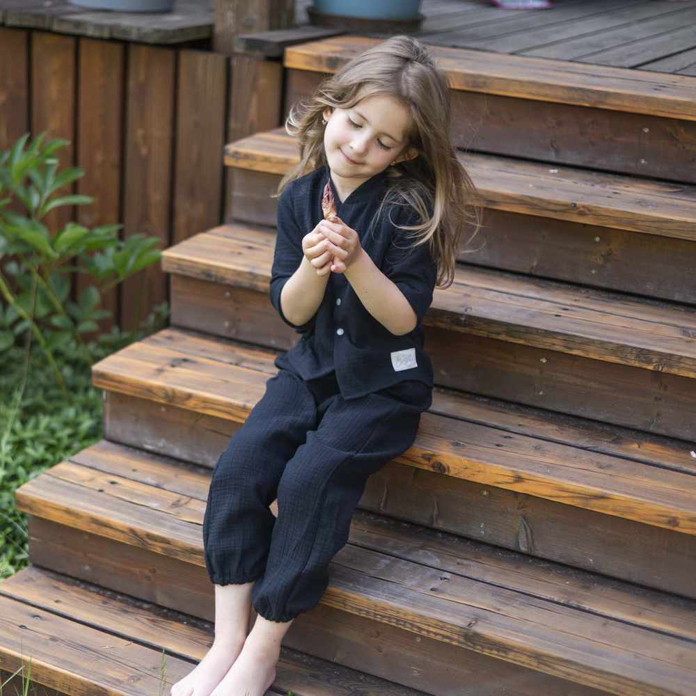 Dětská mušelínová košile Esito Luca černá