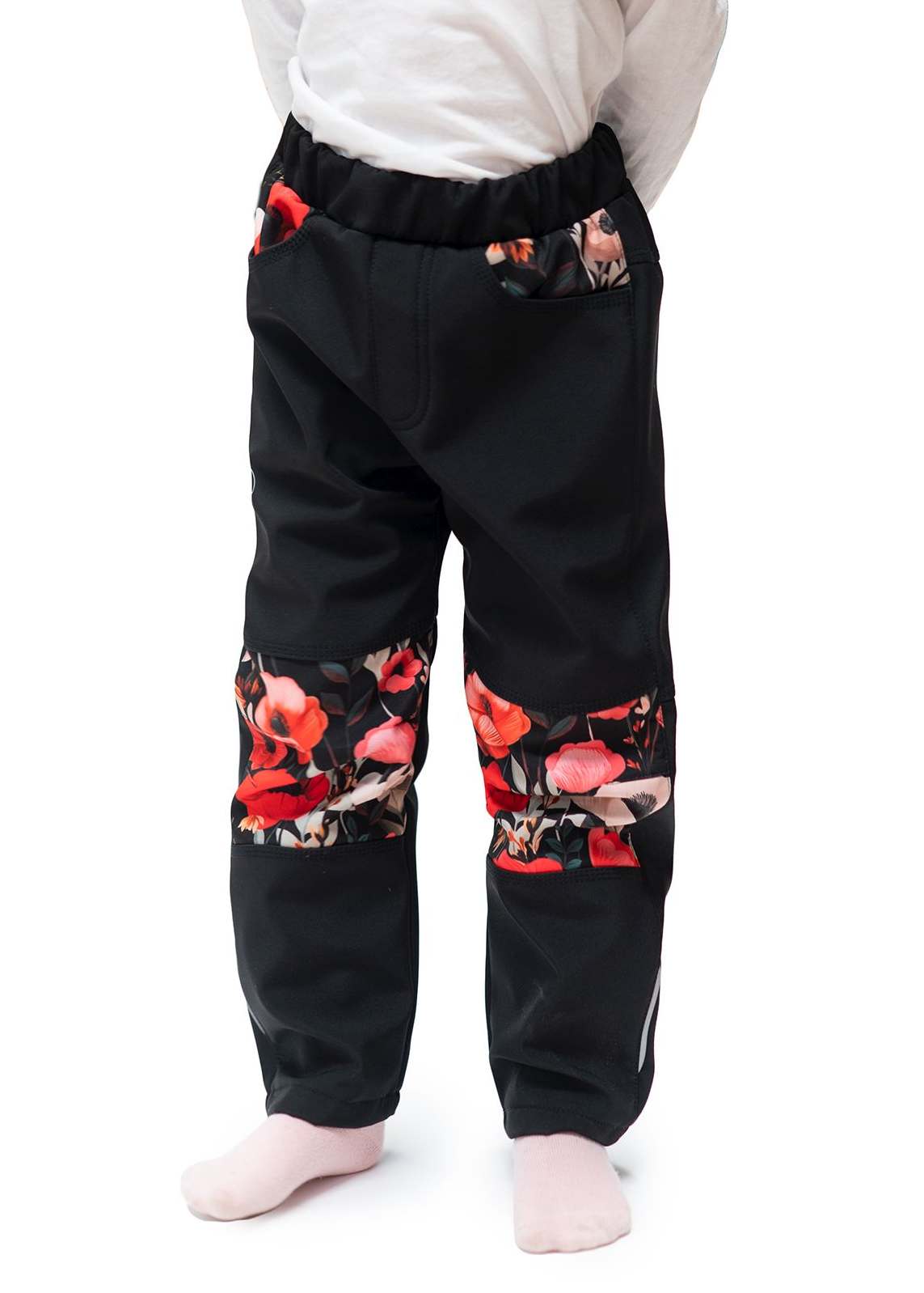 Dívčí softshellové kalhoty Esito s fleecem DUO VLČÍ MÁKY