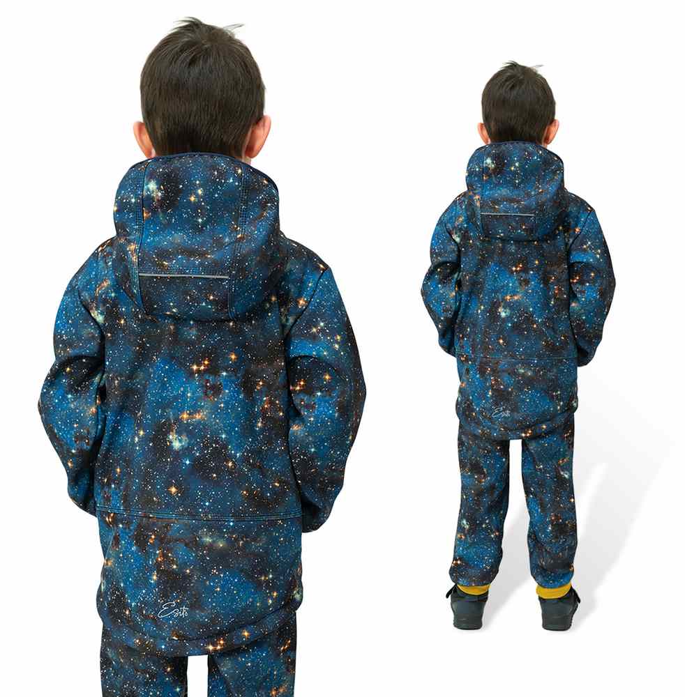 Dětská jarní/podzimní softshellová bunda Esito s fleecem duo GALAXIE