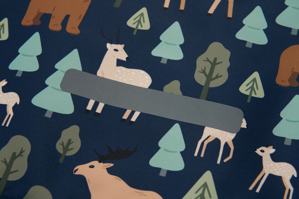 Chlapecká zimní bunda Wolf & Wolfie B2567 tmavě modrá - lesní zvířatka