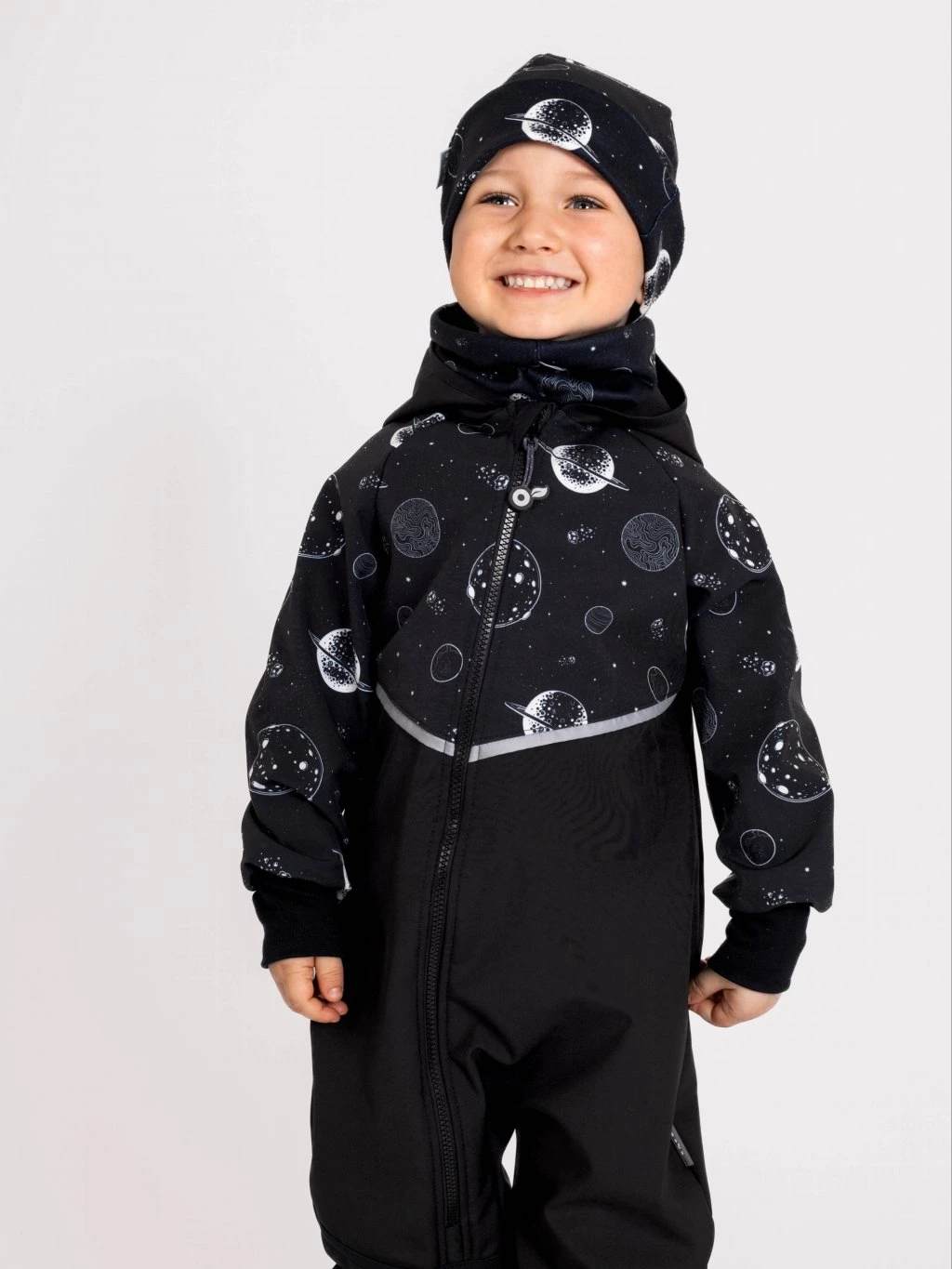 Chlapecká softshellová kombinéza Unuo černá planety