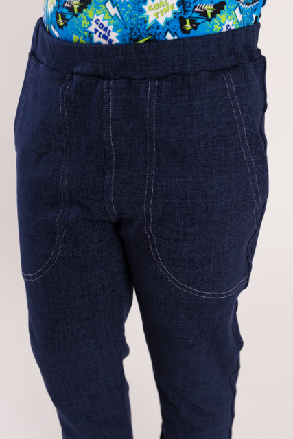 Chlapecké kalhoty - imitace rifloviny vel. 92-152 modré denim