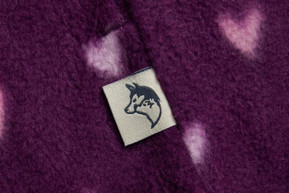 Dívčí fleecová mikina Wolf & Wolfie B2641B fialová srdíčka