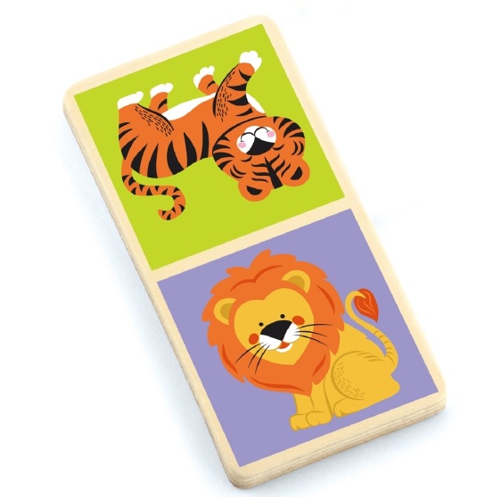 Dřevěné domino - divoká zvířata