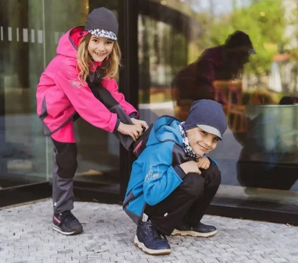 Dětské softshellové kalhoty Unuo Flexi s fleecem šedé 