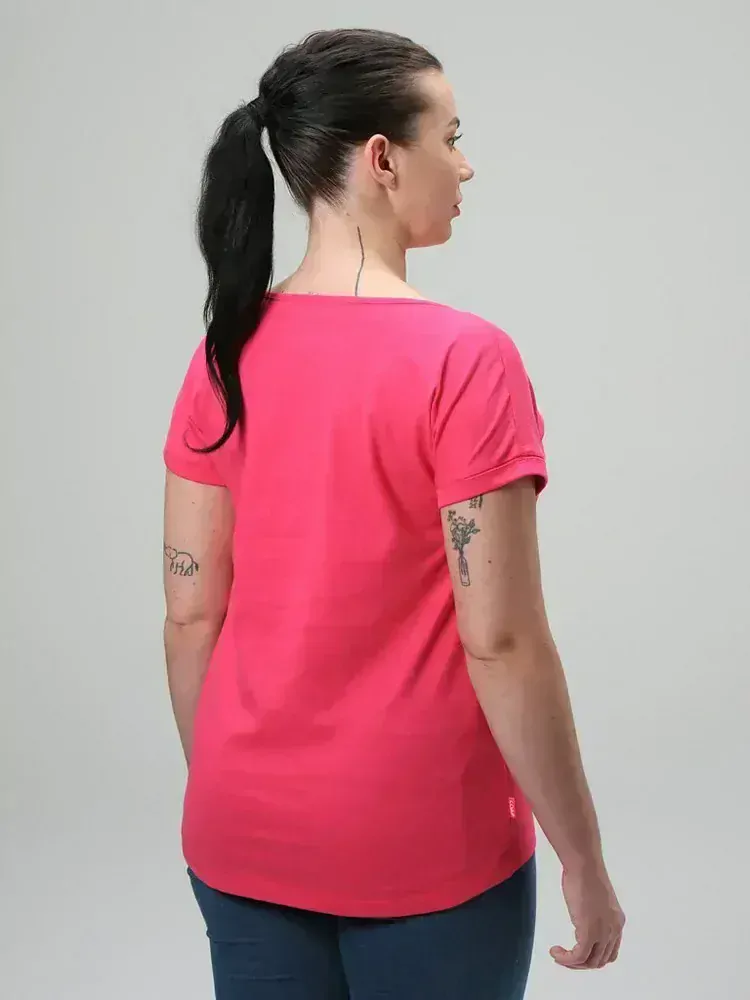 Dámské tričko Loap Bazala tmavě růžové