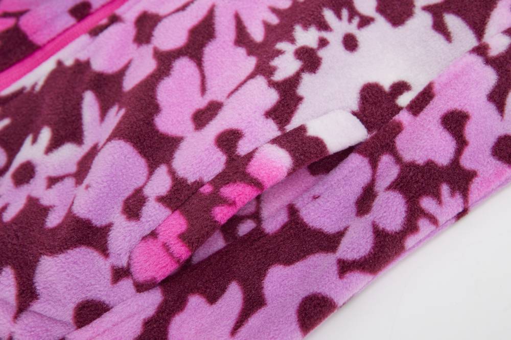 Fleecová dívčí vesta Wolf B2442 růžová květ