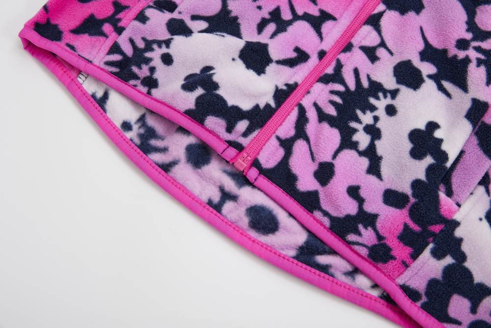 Dívčí fleecová mikina Wolf B2441 růžová květy