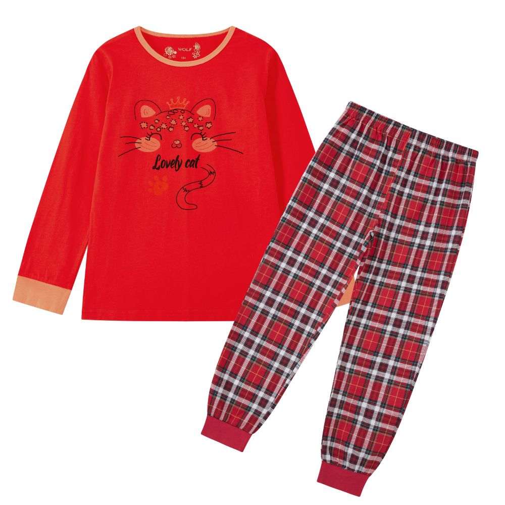 Dívčí pyžamo Wolf S2452 červené