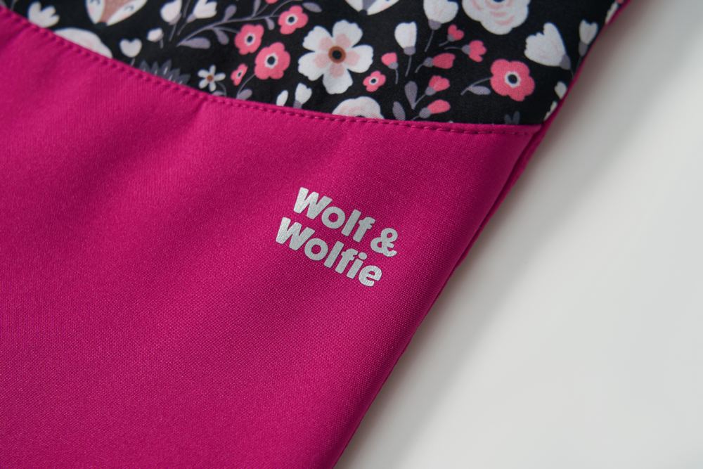 Dívčí softshellové kalhoty Wolf & Wolfie s fleecem B2591 tmavě růžové