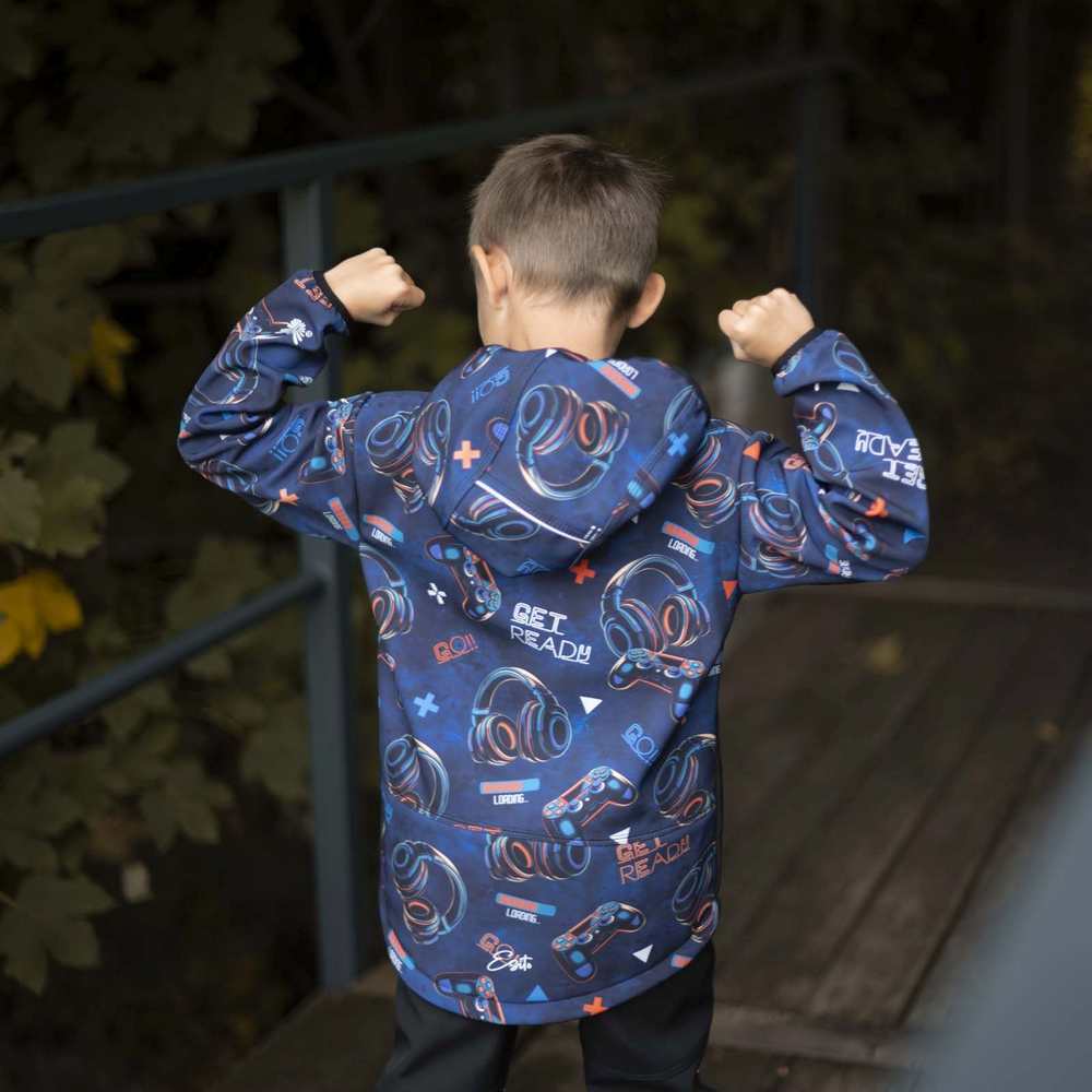 Dětská jarní/podzimní softshellová bunda Esito s fleecem duo Play and go