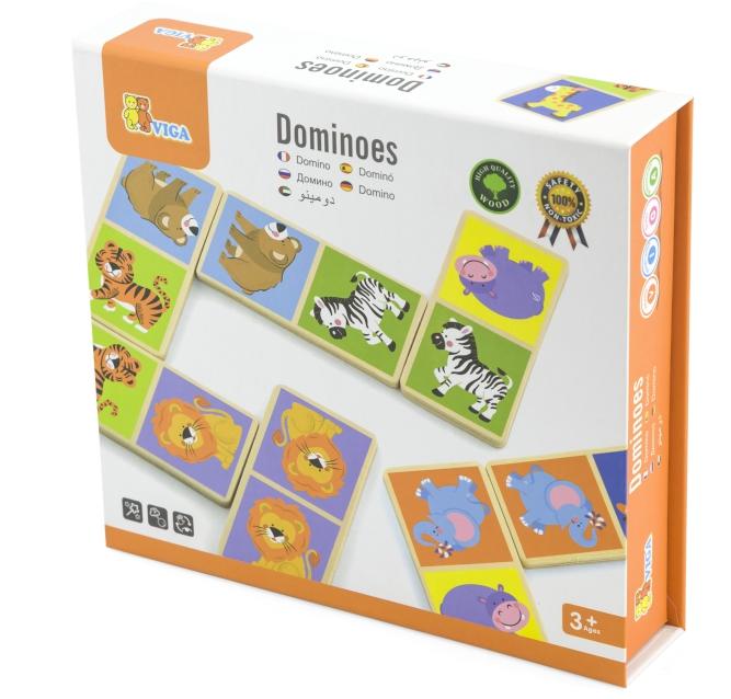 Dřevěné domino - divoká zvířata