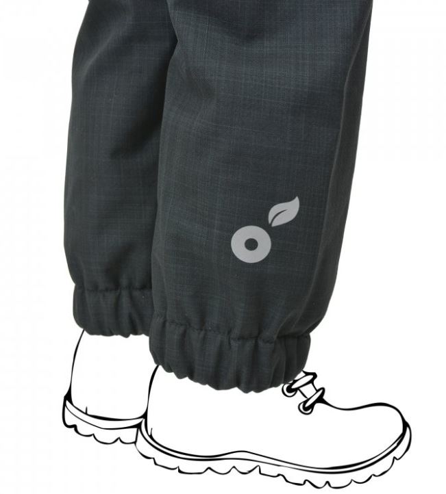 Dětské zimní kalhoty Unuo s umělým kožíškem (LIGHT) černé žíhané