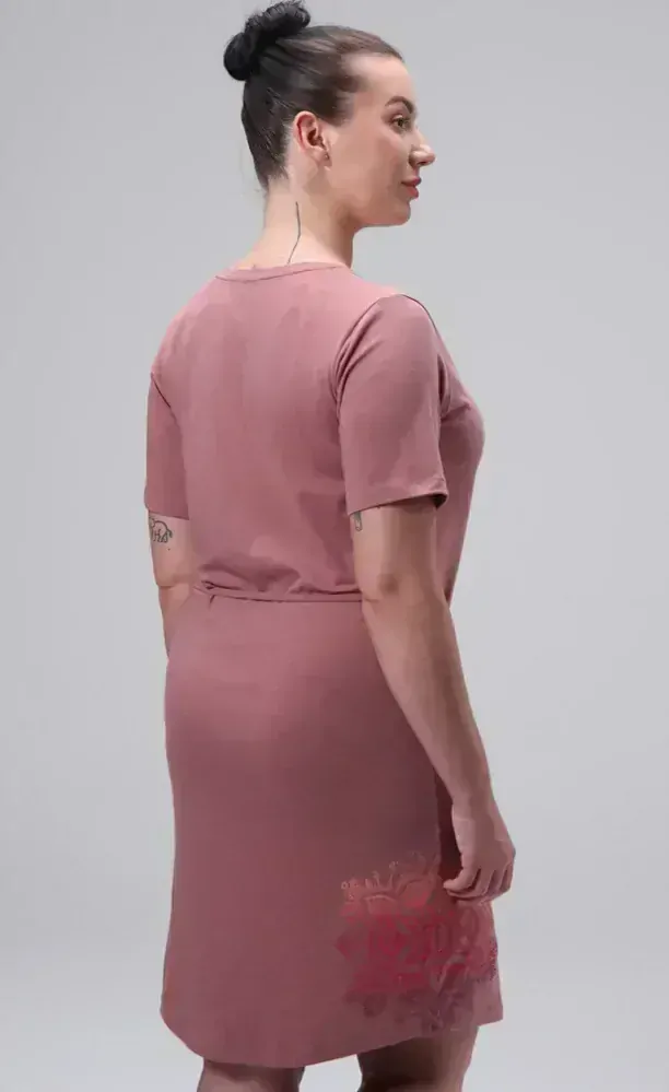 Dámské šaty Loap Abzoka vel. S-XL tmavší odstín fialovohnědý