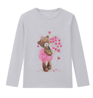 Dívčí triko Wolf S2444B vel. 98-116 šedý melír