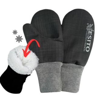 Dětské zimní rukavice Esito s umělým kožíškem (více velikostí) šedé