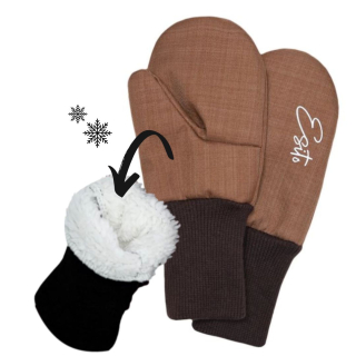 Dětské zimní rukavice Esito s umělým kožíškem (více velikostí) hnědé